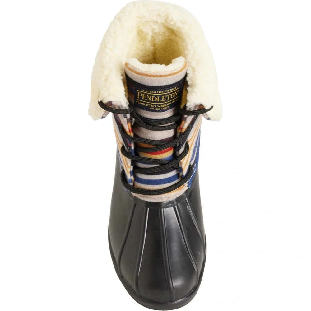 Pendleton Bridger Stripe Wool Duck Multicolor Striped Winter Rain Boots_3